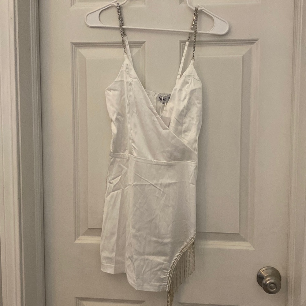 Femme luxe white embellished dress